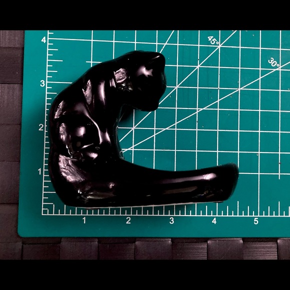 Vintage Haeger Style Black Cat | Gazing Bowl | Art Glass Cobalt Bowl - Picture 2 of 13